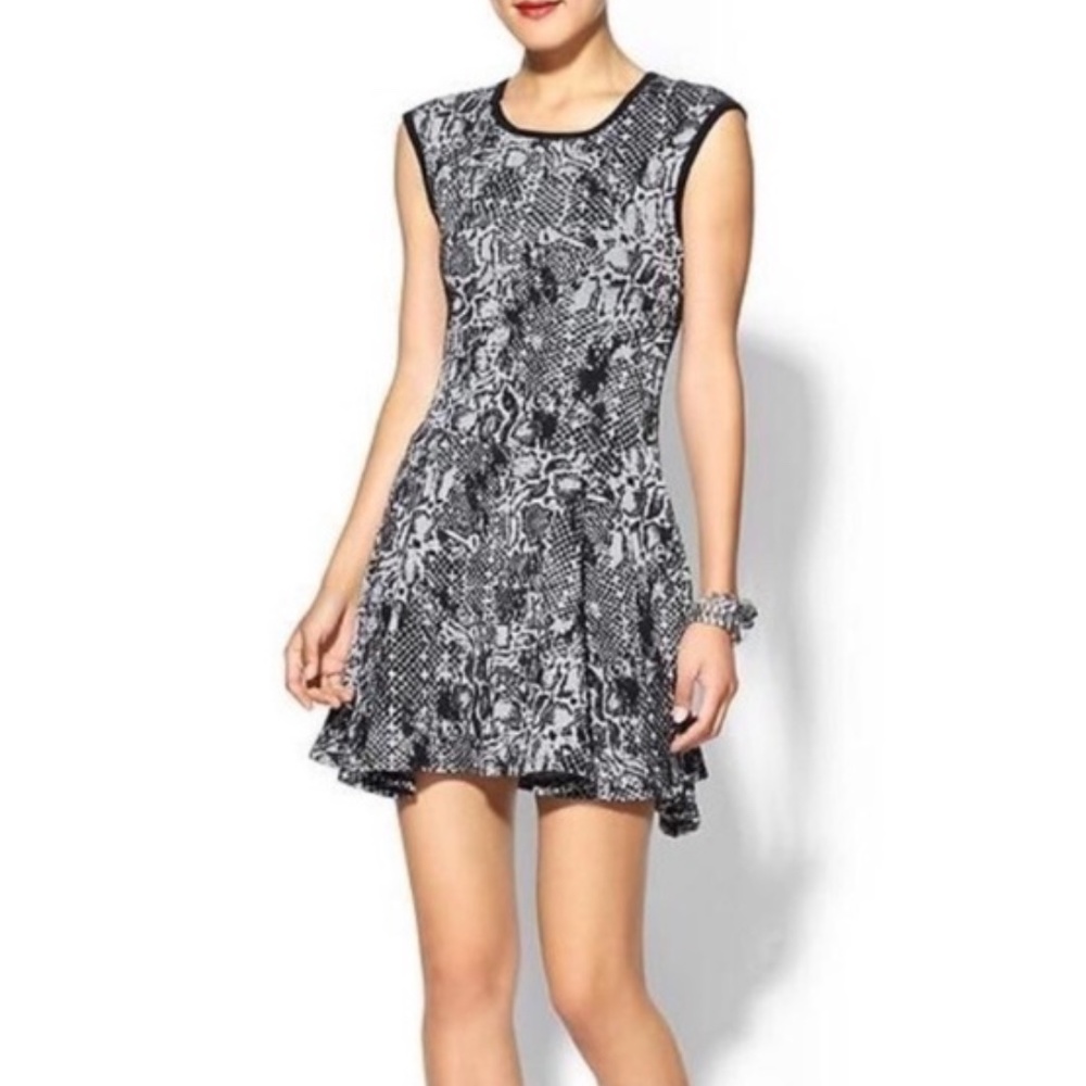 Eight Sixty Snake Print Skater Dress M